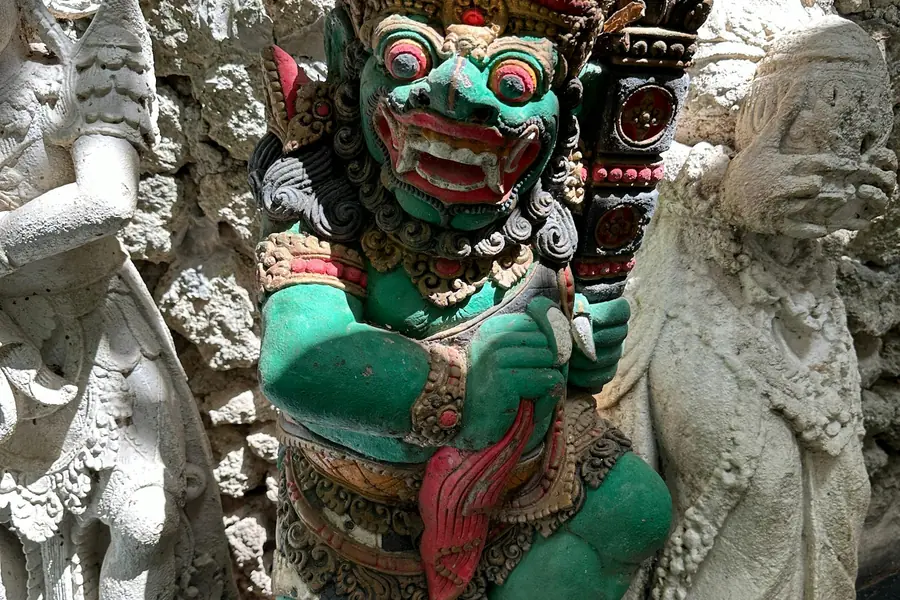 Painted Balinese guardian statues